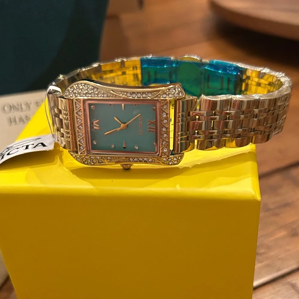 Invicta wildflower Gold Watch with Tiff Blue Dial - Picture 4 of 5